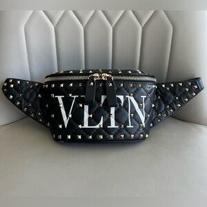 Valentino Garavani Black Leather Belt Bag (S-L)